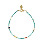 OZ Himalaya Series GN1003 Southern Red Agate, Pearl, Amber & Turquoise Bracelet